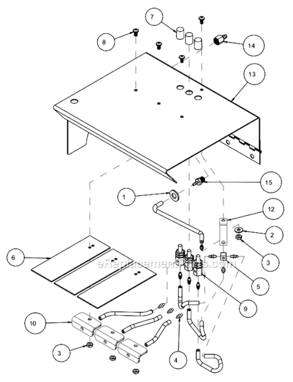 Assembly_Tank_Right_Part_170484 Diagram and Parts List for GP6-6  Barranca Diamond Bench Grinder